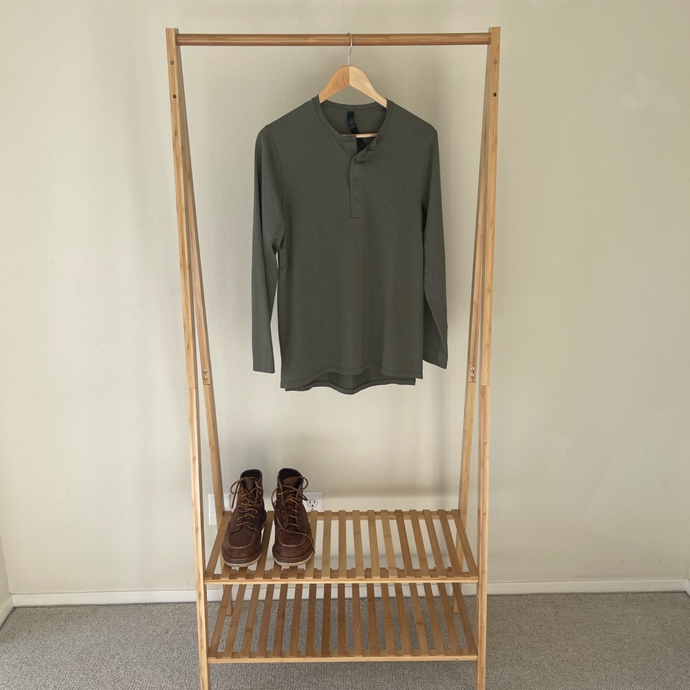 Olive Green Men's Henley Shirt